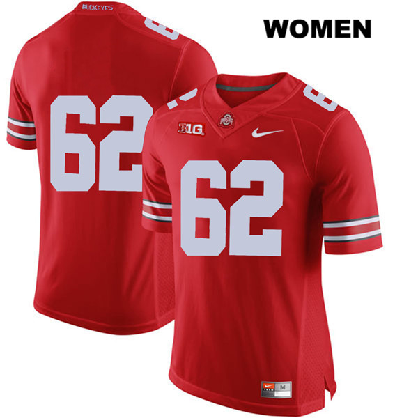 Ohio State Buckeyes Women's Brandon Pahl #62 Red Authentic Nike No Name College NCAA Stitched Football Jersey QX19E36AY